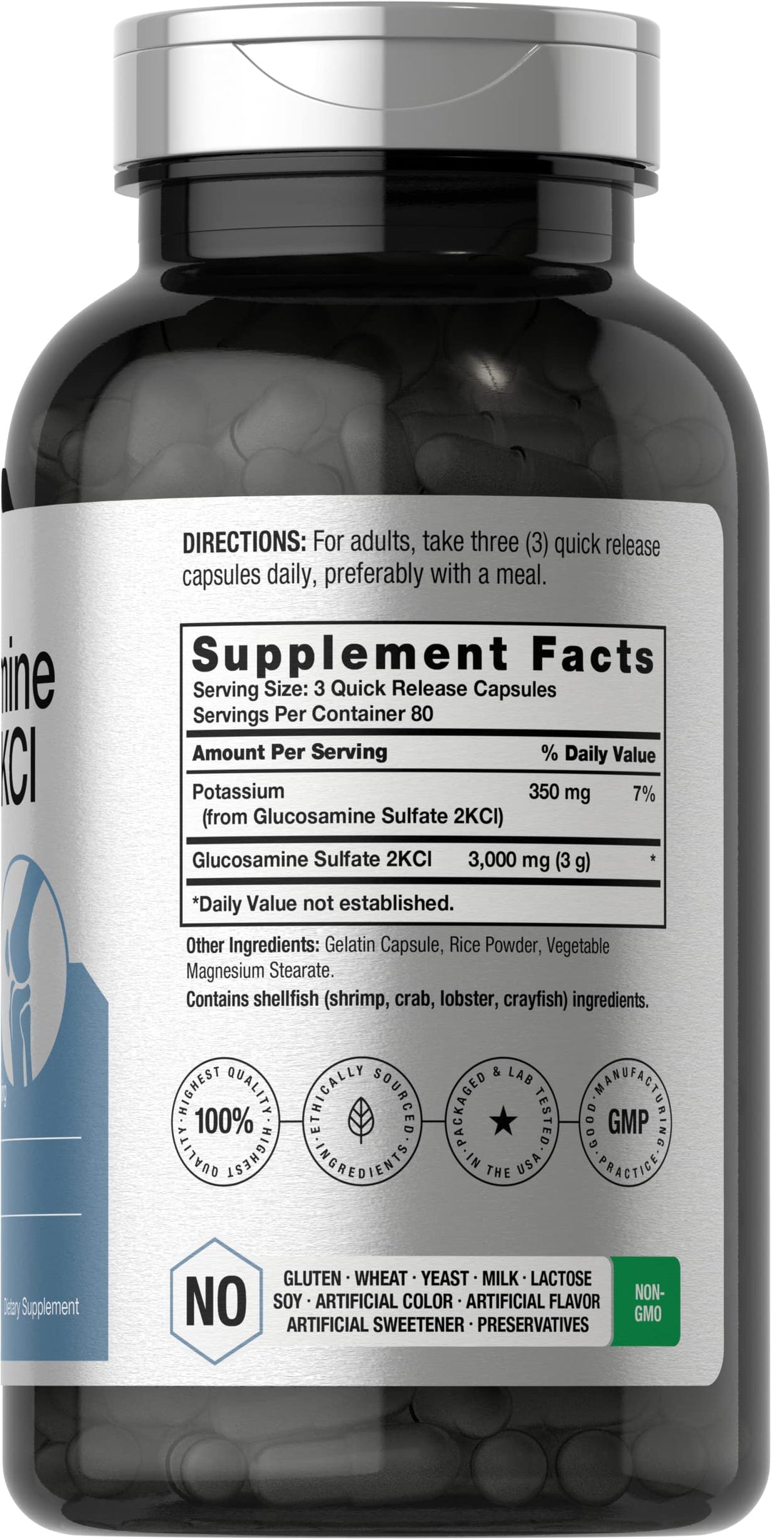 Horbäach Glucosamine Sulfate 2KCI, 3000 mg, 240 Count