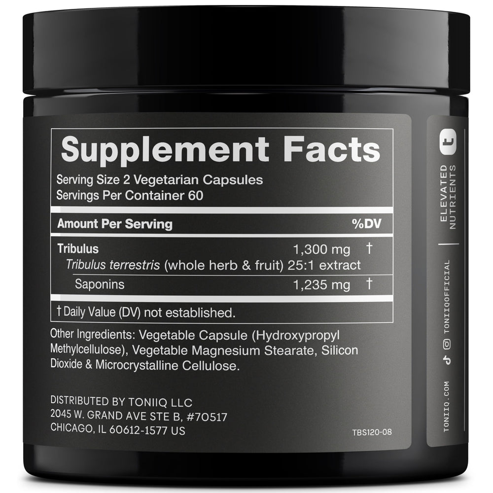 Toniiq Tribulus Capsules, 1300 mg, 120 Count