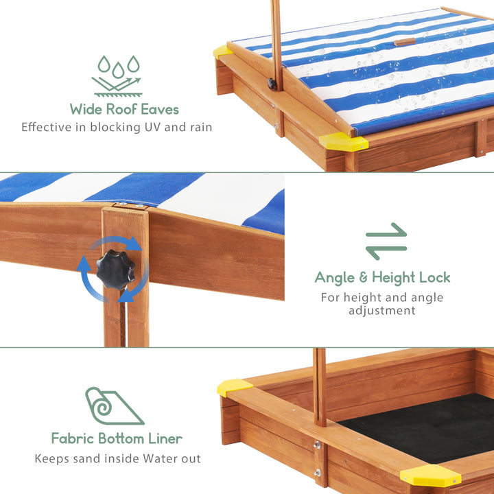 Mederra Kids Wooden Sandbox, 46 in