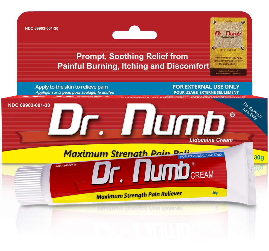 Dr. Numb Lidocaine Topical Anesthetic Cream, Maximum Strength, 30 g