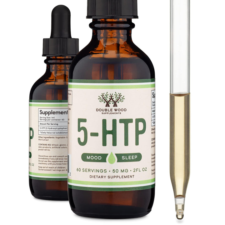 Double Wood Supplements 5-HTP Liquid Drops, 50 mg, 60 Count
