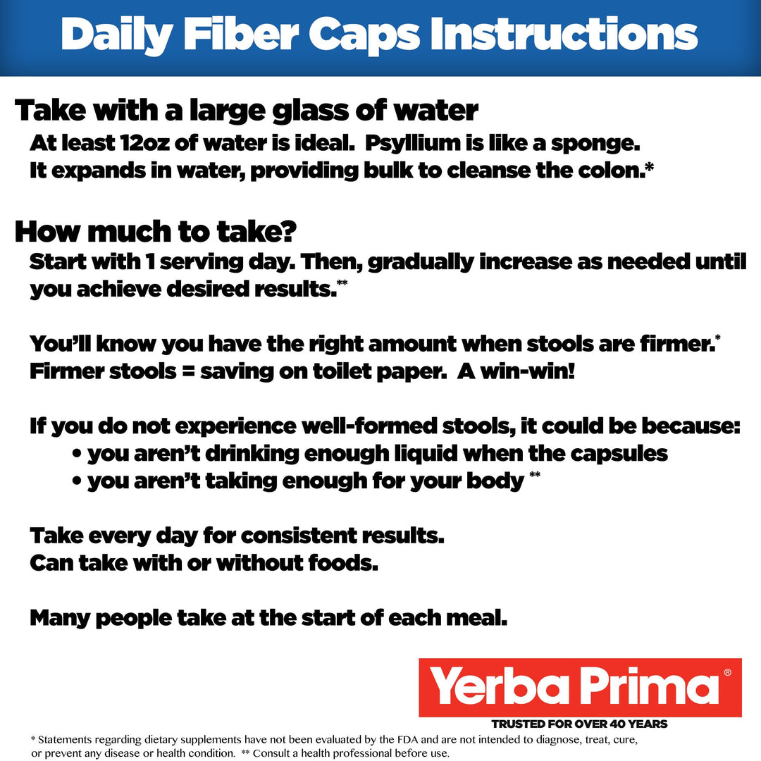 Yerba Prima Daily Fiber Formula, 180 Count