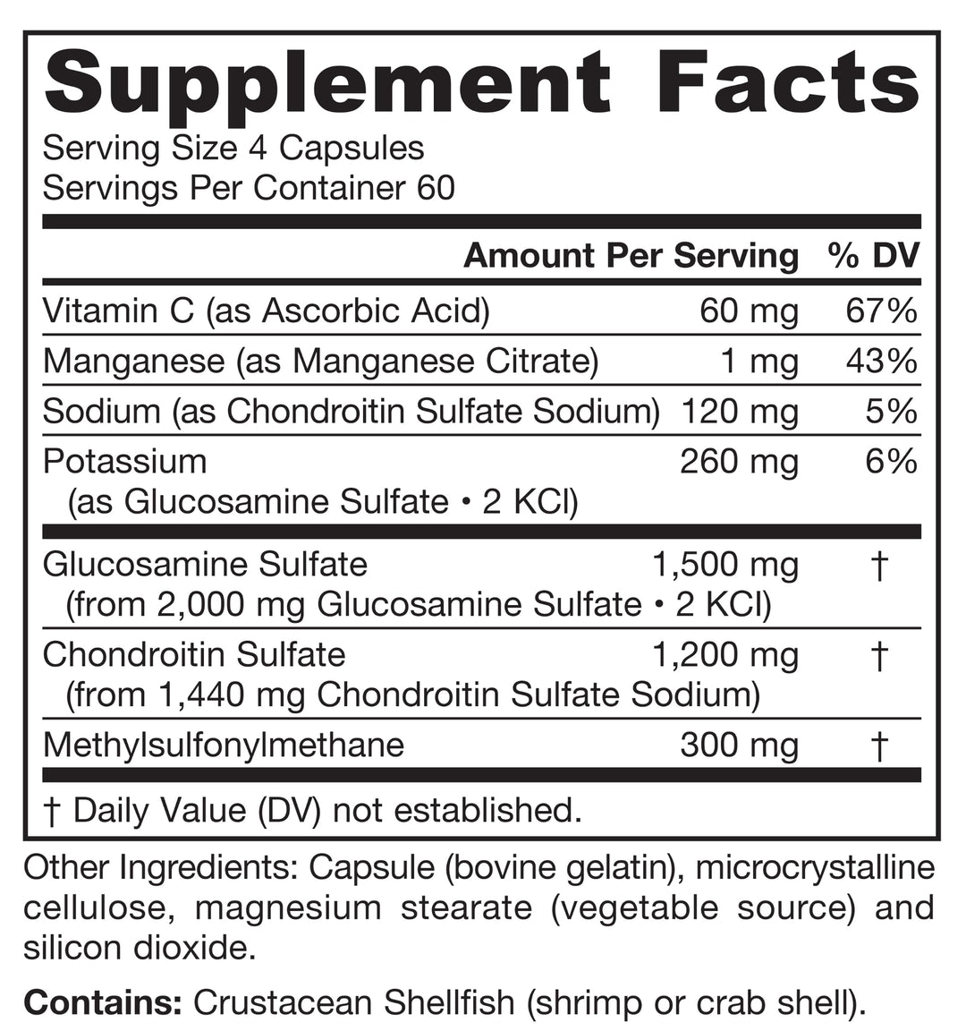 Jarrow Formulas Glucosamine + Chondroitin + MSM, 240 Count