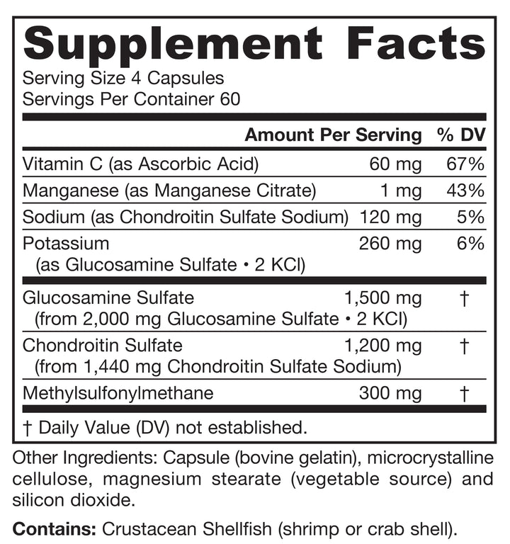 Jarrow Formulas Glucosamine + Chondroitin + MSM, 240 Count