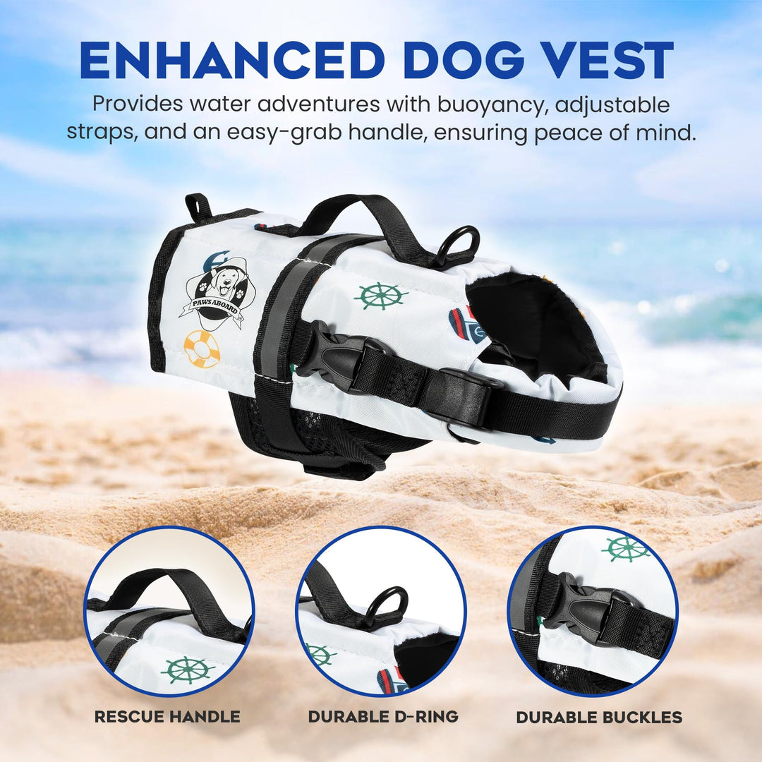 Paws Aboard Dog Life Jacket, Nautical, XX-Small