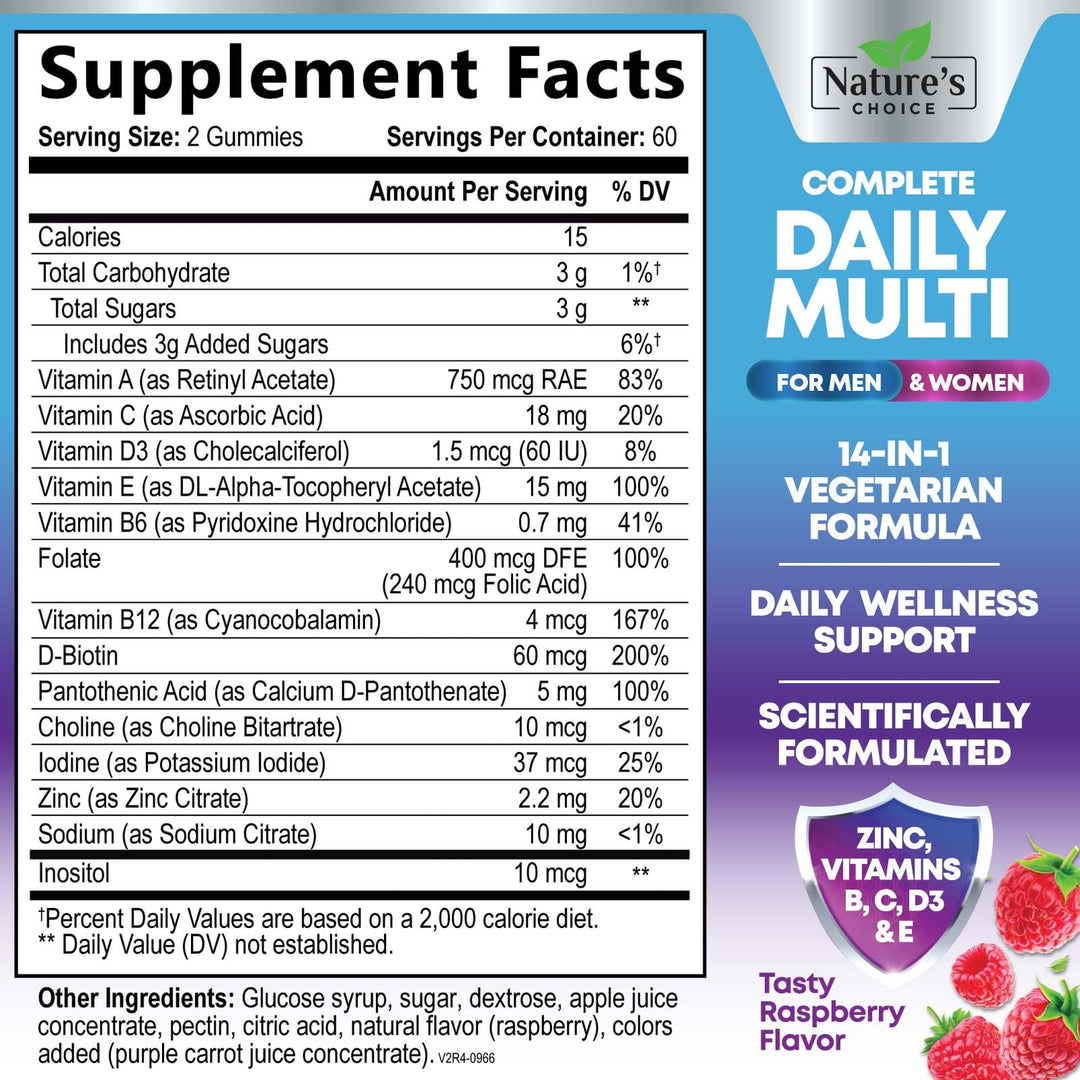 Nature's Choice Multivitamin Gummies For Adults, Vegetarian, 120 Count