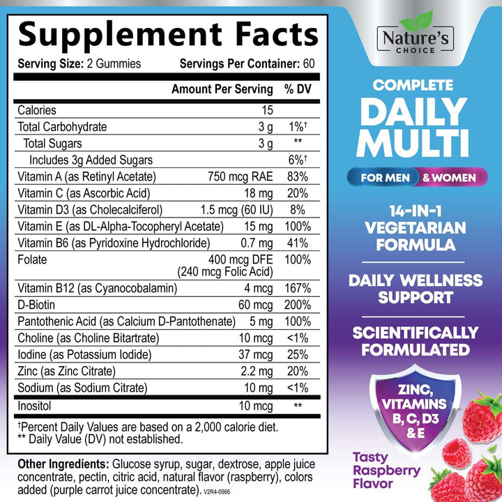 Nature's Choice Multivitamin Gummies For Adults, Vegetarian, 120 Count