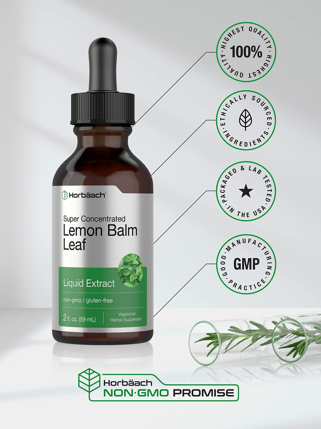 Horbäach Lemon Balm Leaf Liquid Extract, 2 fl oz