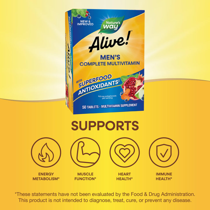Nature's Way Alive Men's Complete Daily Multivitamin, 50 Count
