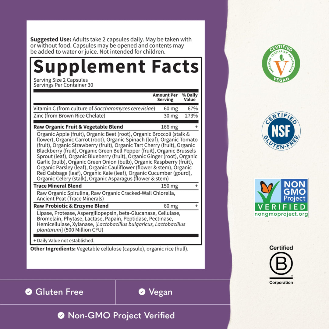 Garden of Life Vitamin Code Raw Zinc, 30 mg, 60 Count