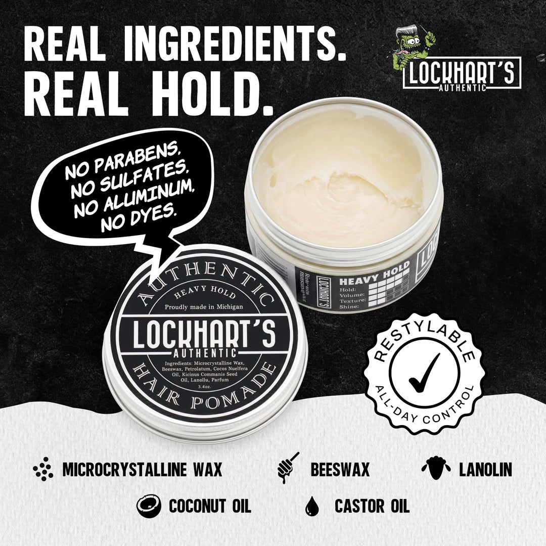 Lockhart's Authentic Grooming Co. LLC Heavy Hold Pomade, Coco Vanilla, 3.4 oz