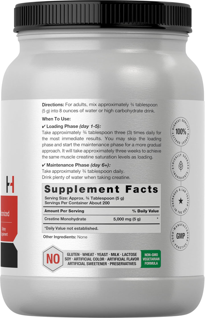 Horbäach Creatine Monohydrate Powder, Unflavored, 2.2 lb