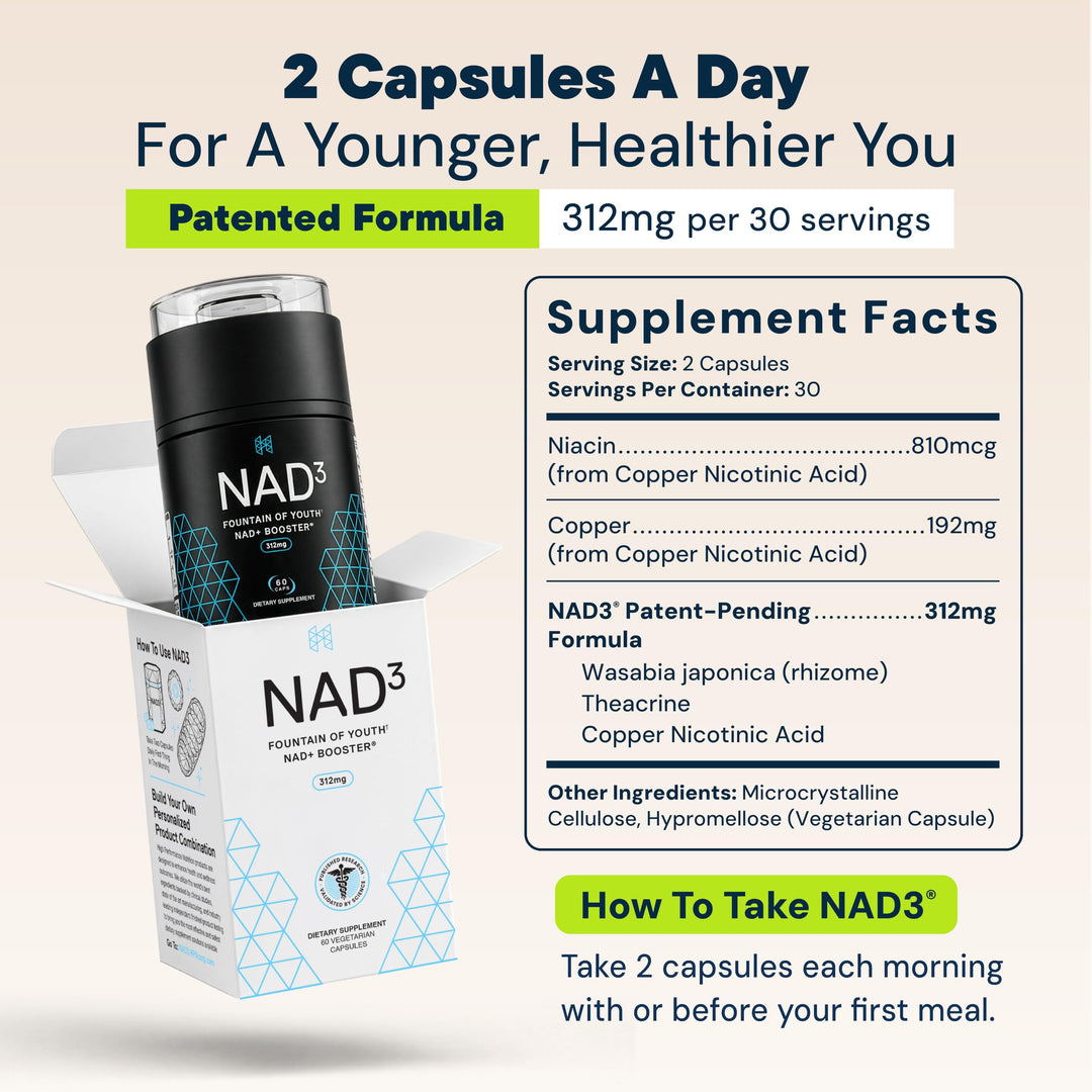 HPN NAD3 NAD+ Booster Capsules, 60 Count
