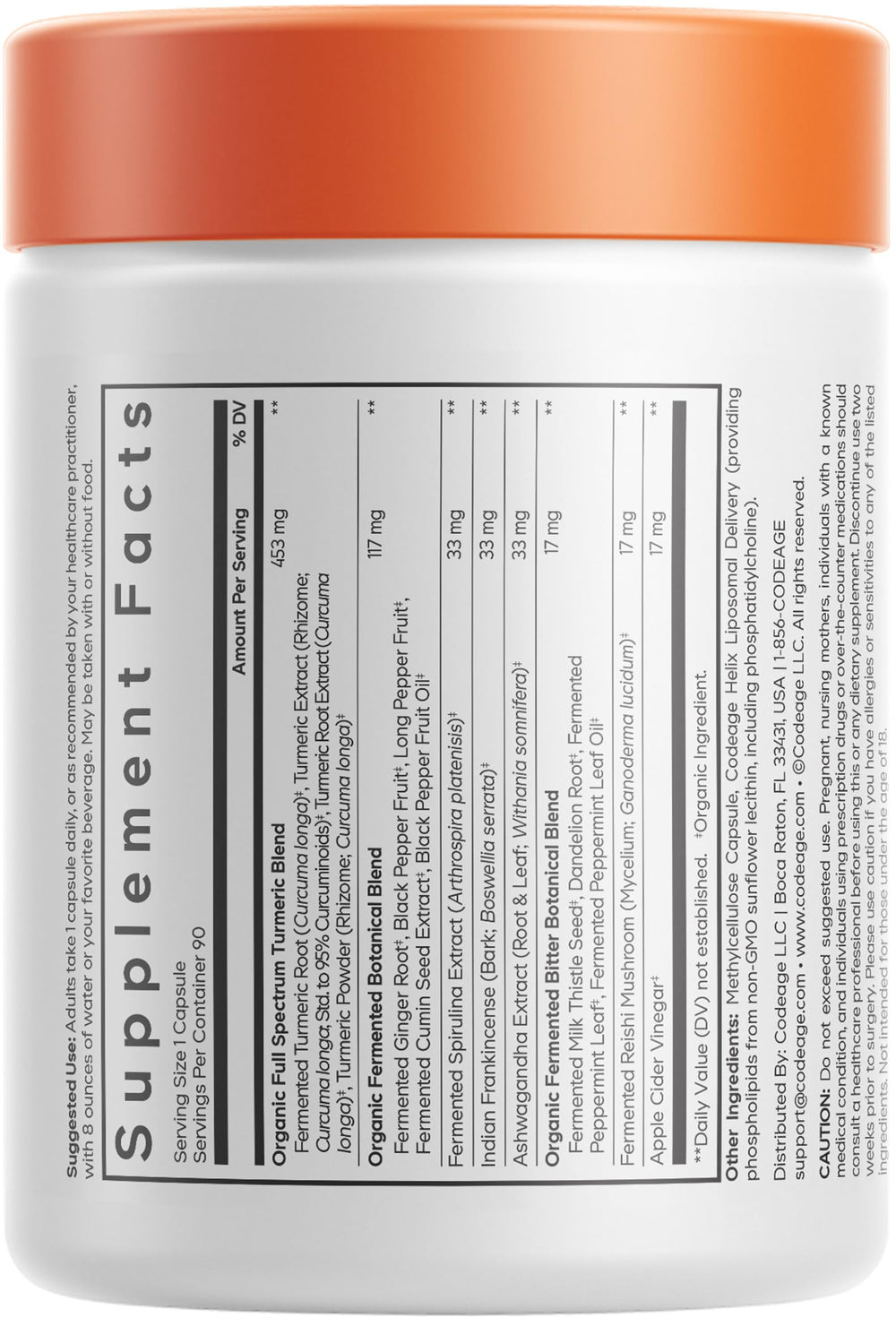 Codeage Liposomal Turmeric Supplement, 90 Count