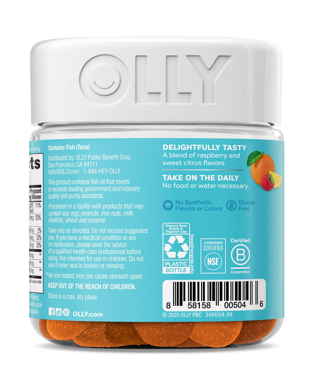 OLLY The Essential Prenatal Gummy Multivitamin, White Citrus, 60 Count