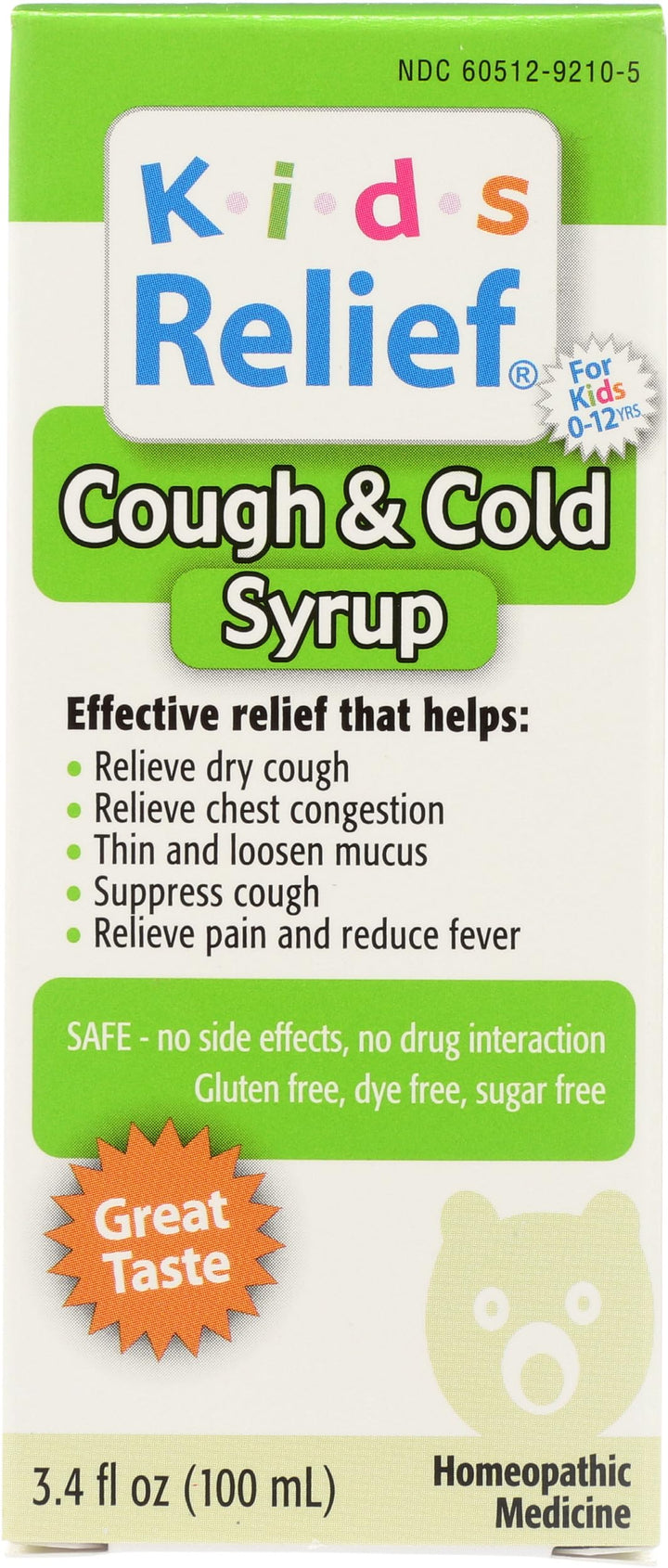 Homeolab Usa Kid's Relief Cough Cold, Fruit, 3.4 fl oz