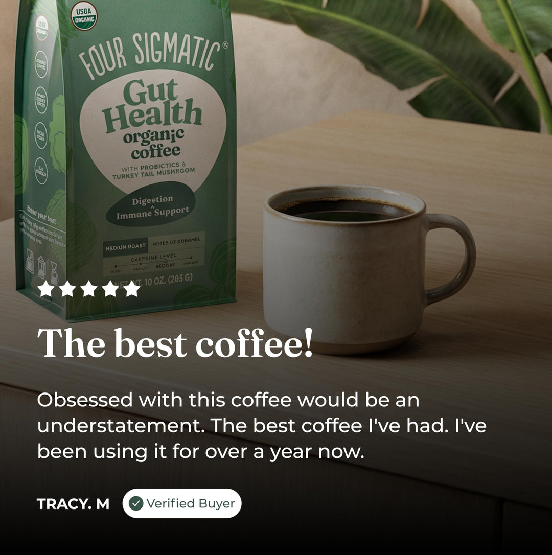 Four Sigmatic Gut Health Organic Ground Coffee, Medium Roast, 12 oz