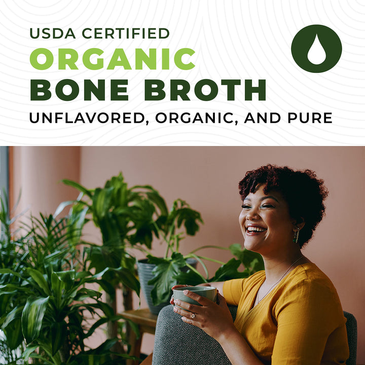 Left Coast Performance Organic Grass Fed Beef Bone Broth Protein Powder, Unflavoured, 470 ml