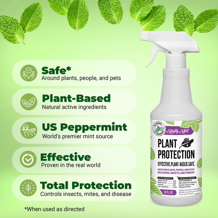 Mighty Mint Plant Protection Spray, Peppermint, 32 fl oz, Pack of 2