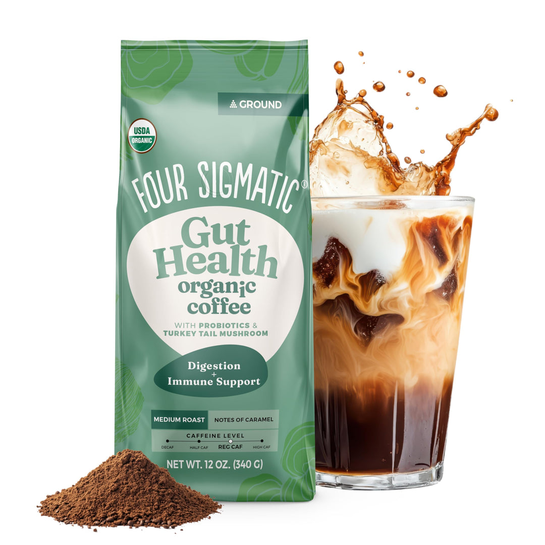Four Sigmatic Gut Health Organic Ground Coffee, Medium Roast, 12 oz