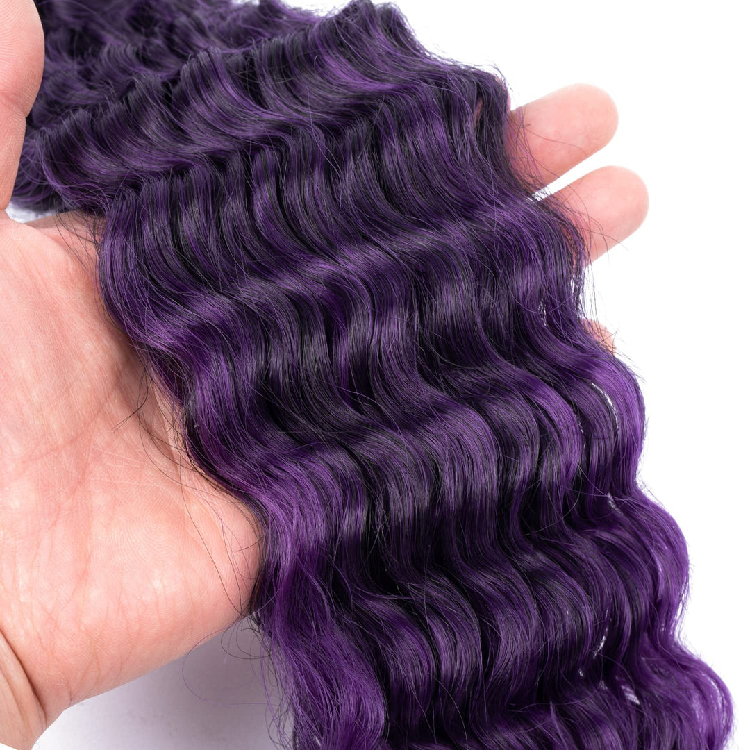 MAYSA Braiding Crochet Hair Extensions, Purple Ocean Wave, 30 in, 6 Count
