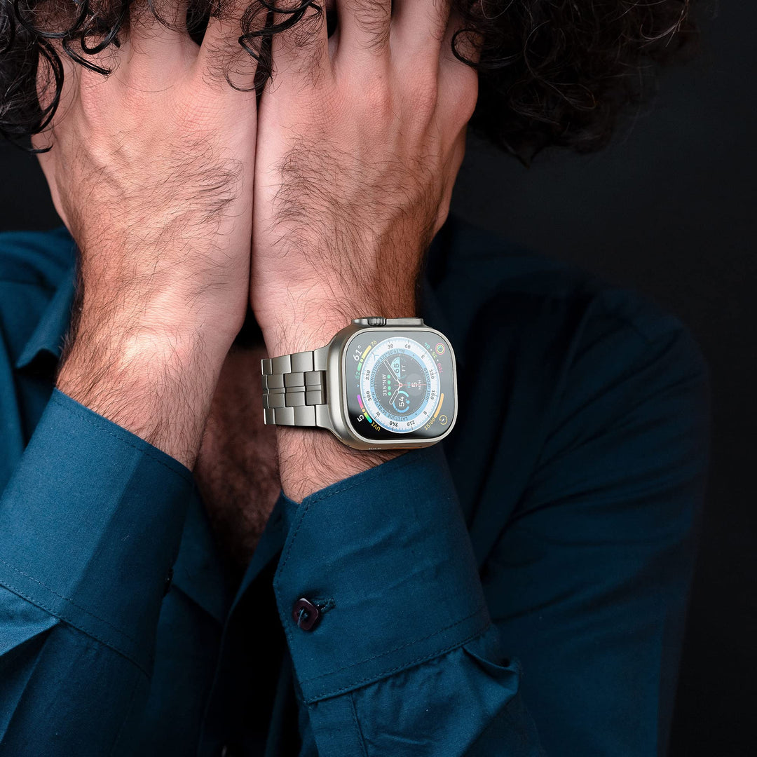 baozai Titanium Band For Apple Watch, 49mm/45mm/44mm/42mm
