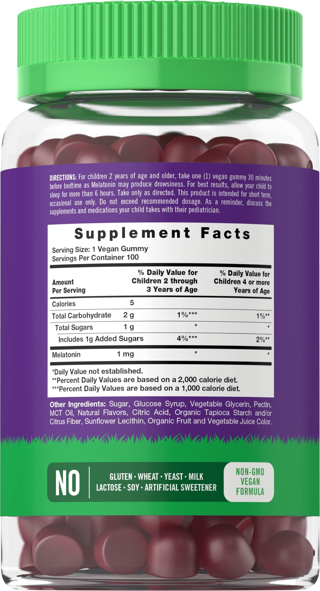 Carlyle Melatonin Gummies, Fruit, 1 mg, 100 Count