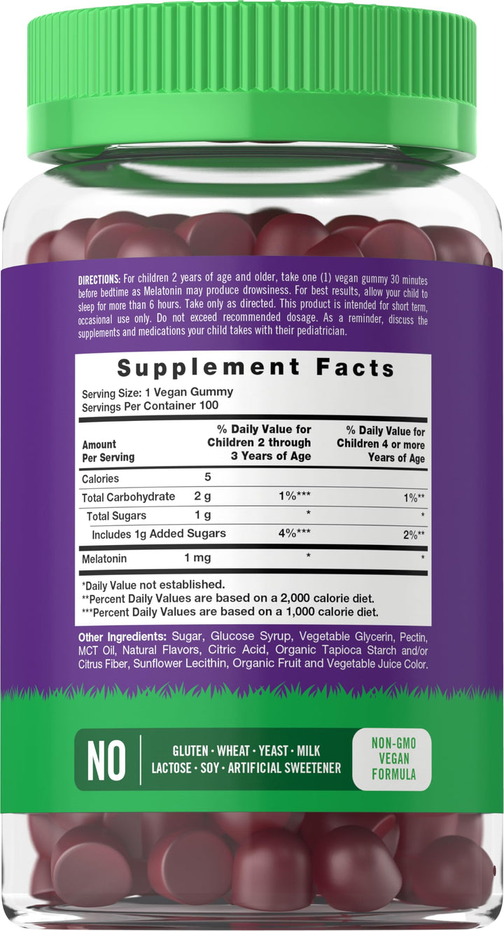 Carlyle Melatonin Gummies, Fruit, 1 mg, 100 Count