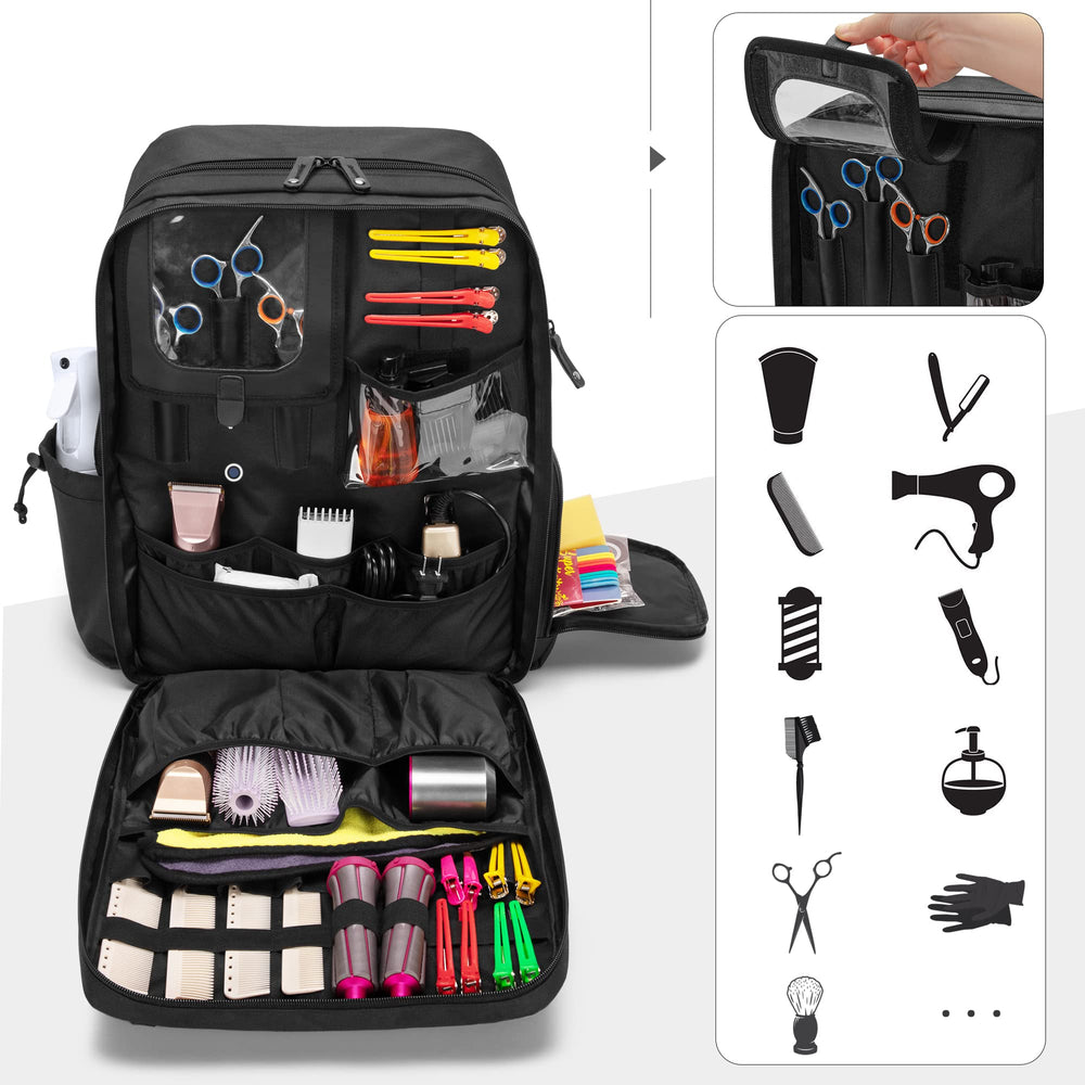 BAFASO Barber Case, Black, Large Capacity