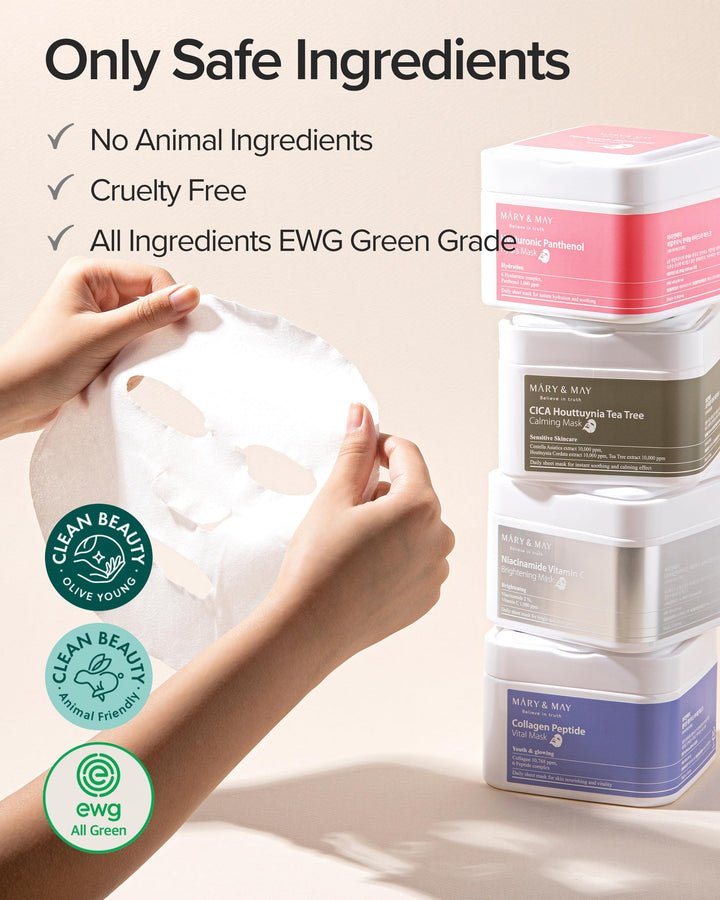 Mary&May Collagen Peptide Daily Sheet Mask, 30 Count