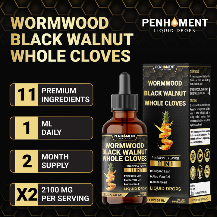 Penhoment Liquid Wormwood Drops, Pineapple Flavor, 2 fl oz