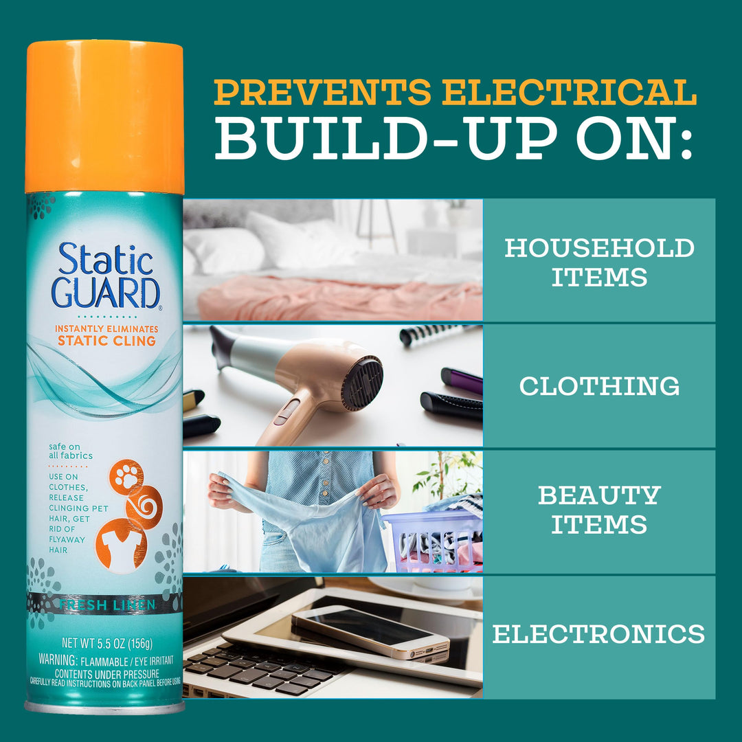Static Guard Fabric Spray, Fresh Linen, 5.5 oz