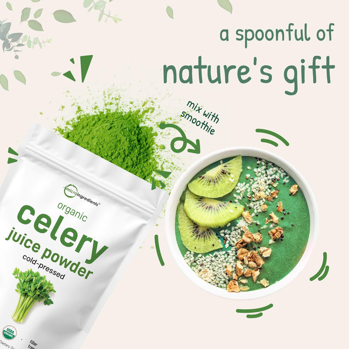 Micro Ingredients Celery Juice Powder, Organic, 20 oz