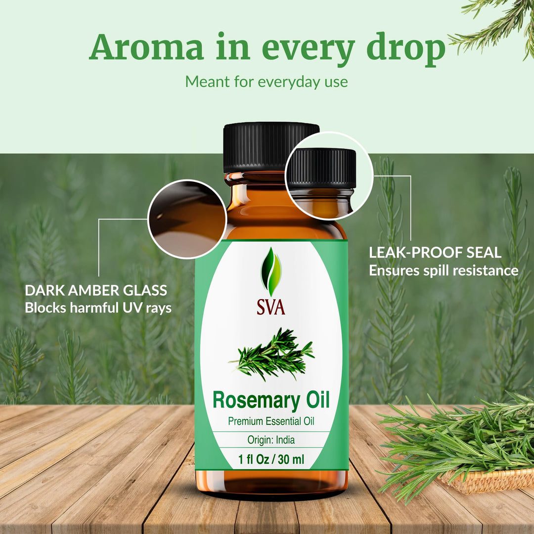 SVA Organics Rosemary Essential Oil, Organic, 1 oz