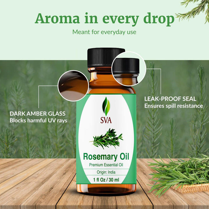 SVA Organics Rosemary Essential Oil, Organic, 1 oz