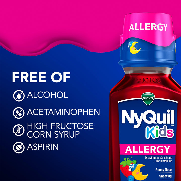 Vicks NyQuil Kids Allergy Liquid, Berry Flavor, 8 fl oz