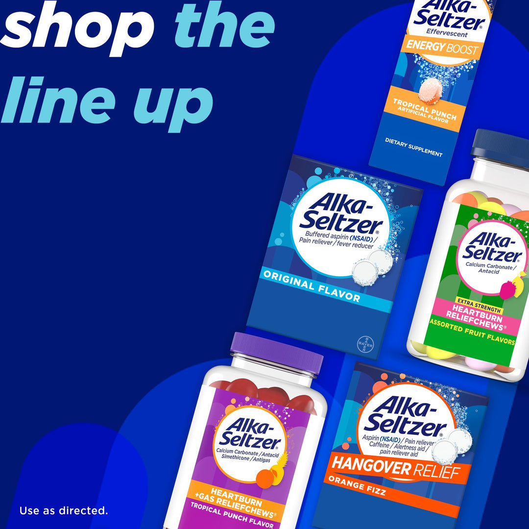 Alka-Seltzer Heartburn Relief Effervescent Tablets, Lemon Lime, 36 Count