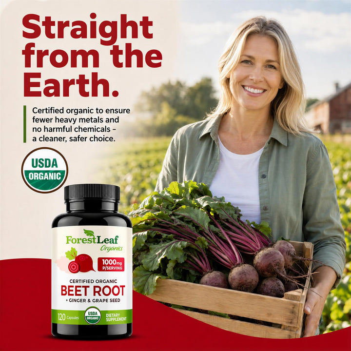ForestLeaf Beet Root Capsules, 1000 mg, 120 Count