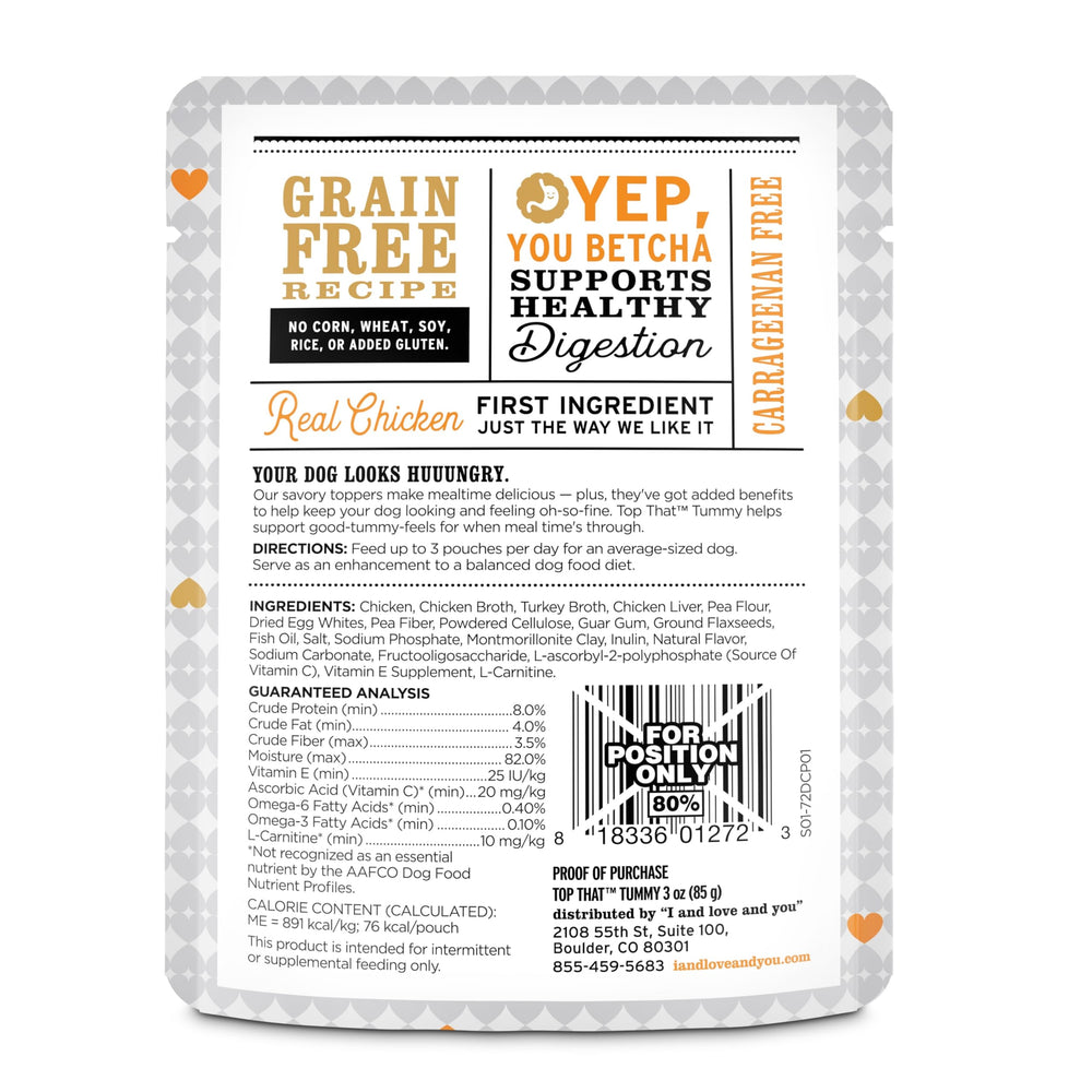 I AND LOVE AND YOU Top That Tummy Wet Dog Food, Chicken Recipe In Gravy, 3 oz, Pack of 12