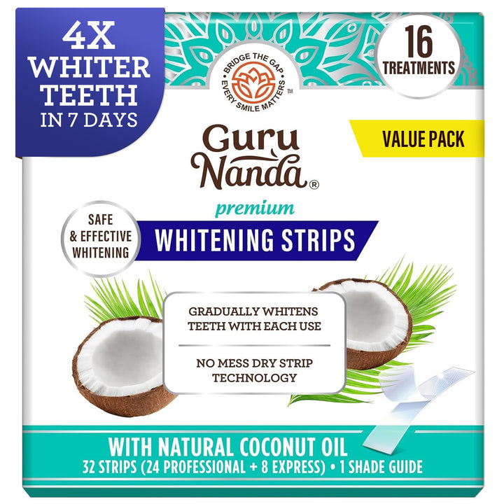 GuruNanda Teeth Whitening Strips, 16 Count