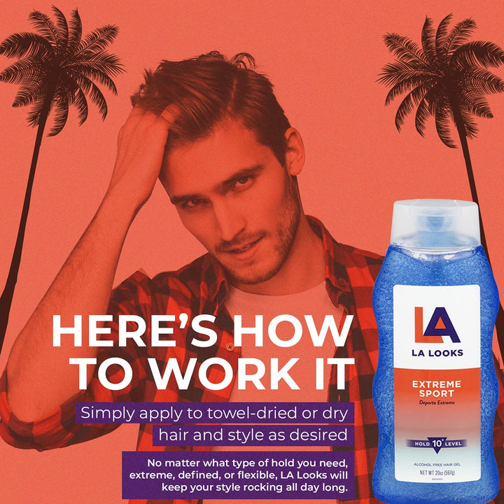 L.A. Looks Styling Hair Gel, Extreme Sport, 20 oz