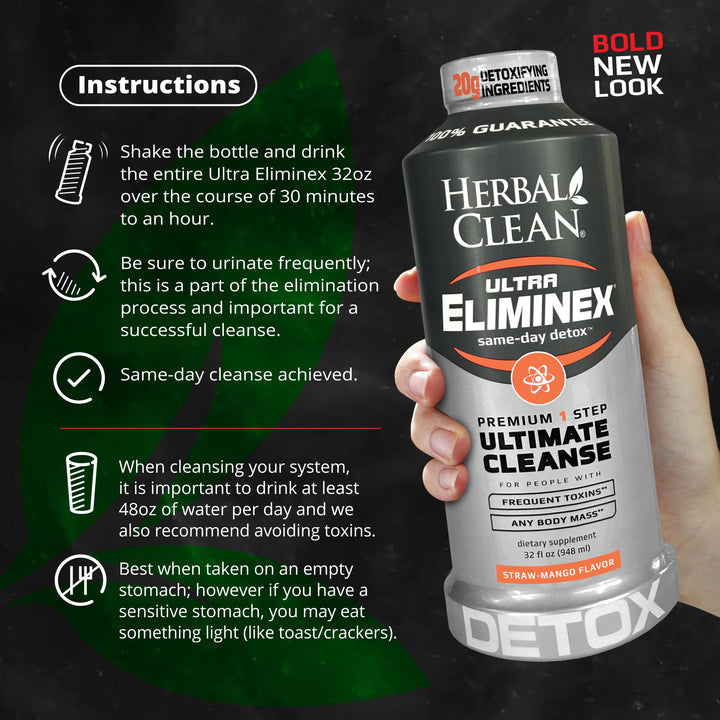 Herbal Clean Ultra Eliminex 1 Step Ultimate Cleanse, Straw-Mango, 32 fl oz