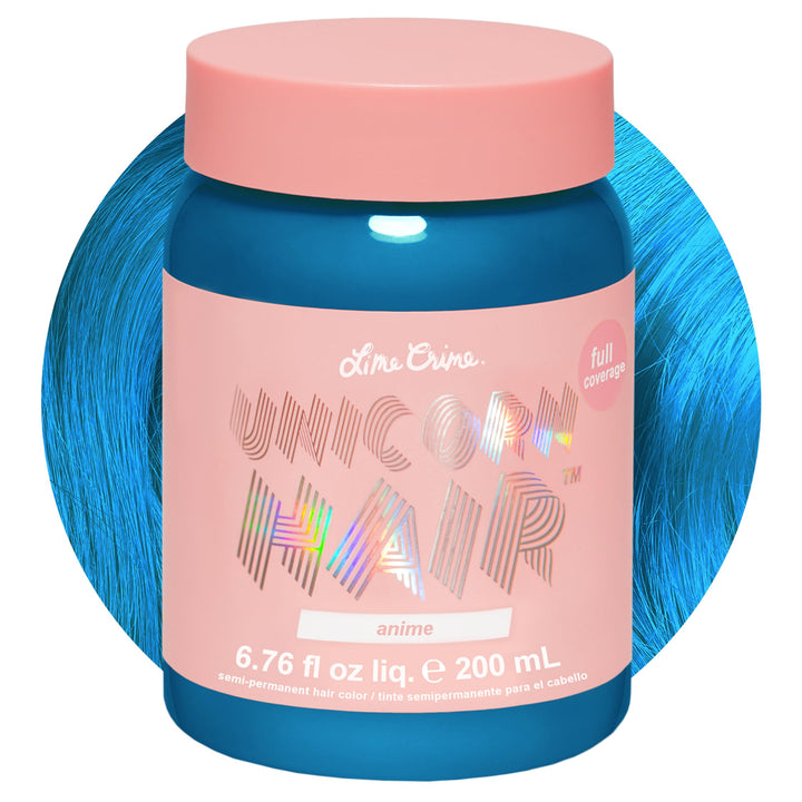 Lime Crime Unicorn Full Coverage Hair Dye, Anime Candy Blue