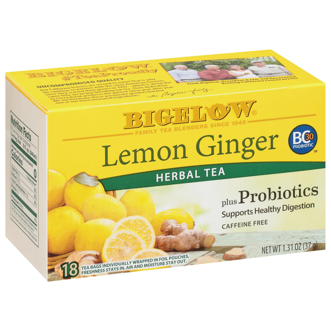 Bigelow Tea Lemon Ginger Herbal Tea, 18 Count