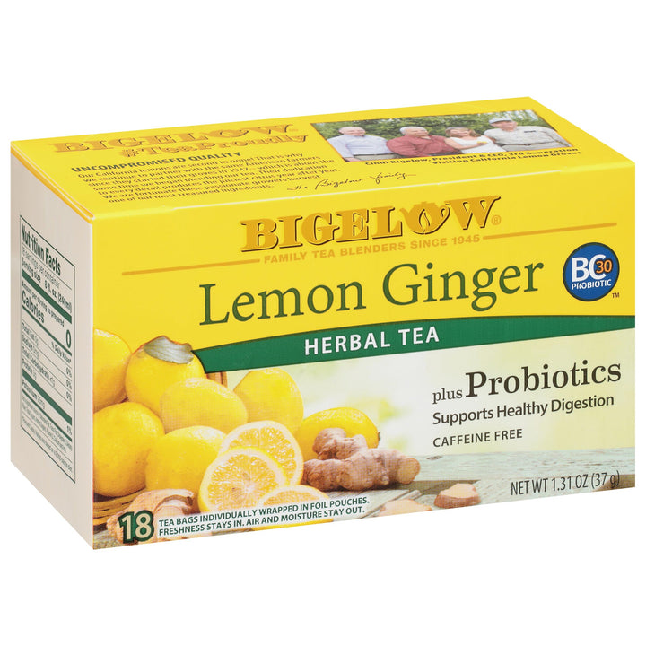 Bigelow Tea Lemon Ginger Herbal Tea, 18 Count