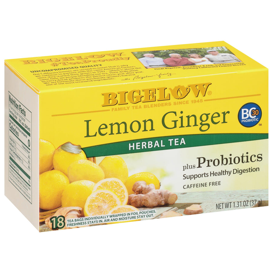 Bigelow Tea Lemon Ginger Herbal Tea, 18 Count