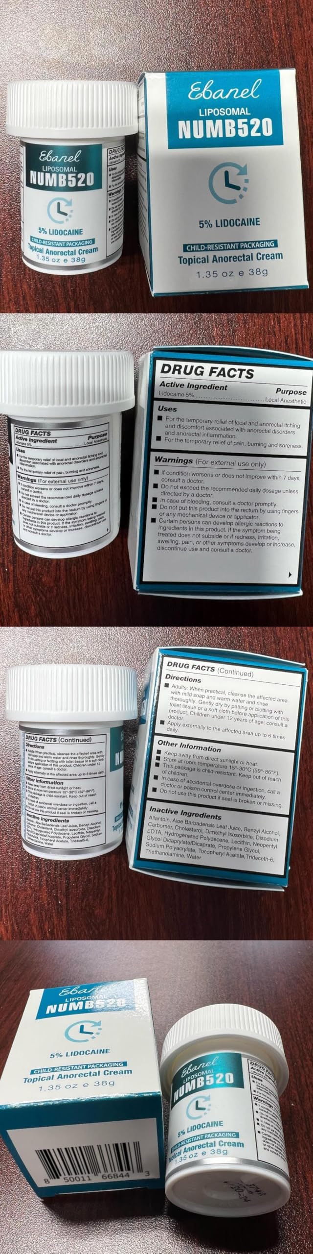Ebanel 5% Lidocaine Topical Numbing Cream, 1.35 oz