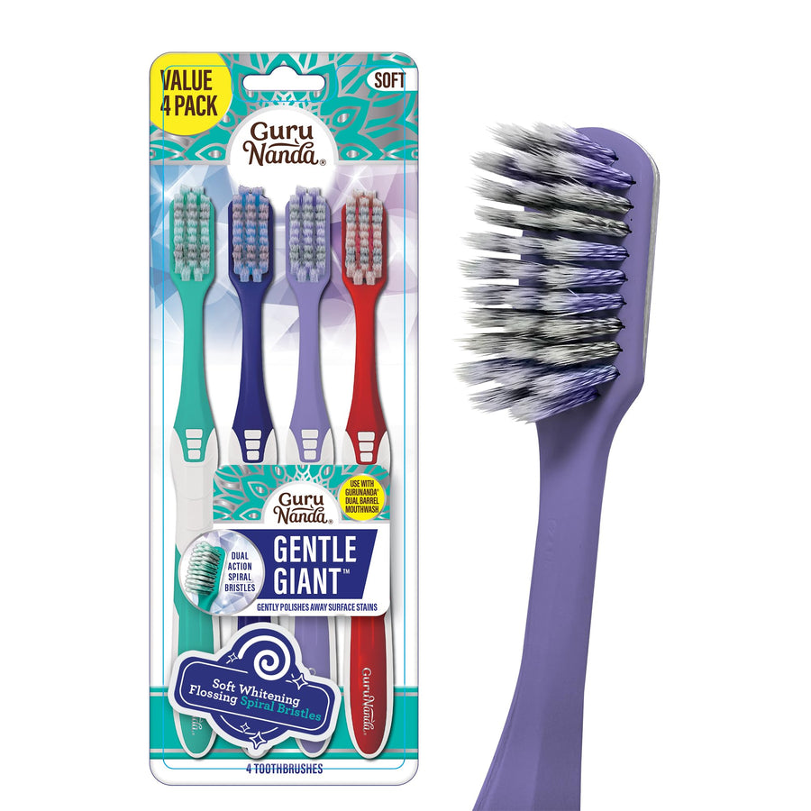 GuruNanda Whitening Toothbrush, Pack of 4