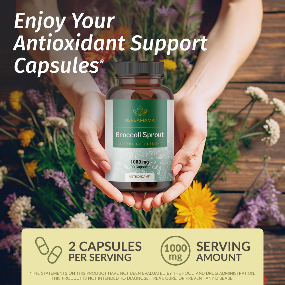 HERBAMAMA Sulforaphane Supplement, Broccoli Sprouts