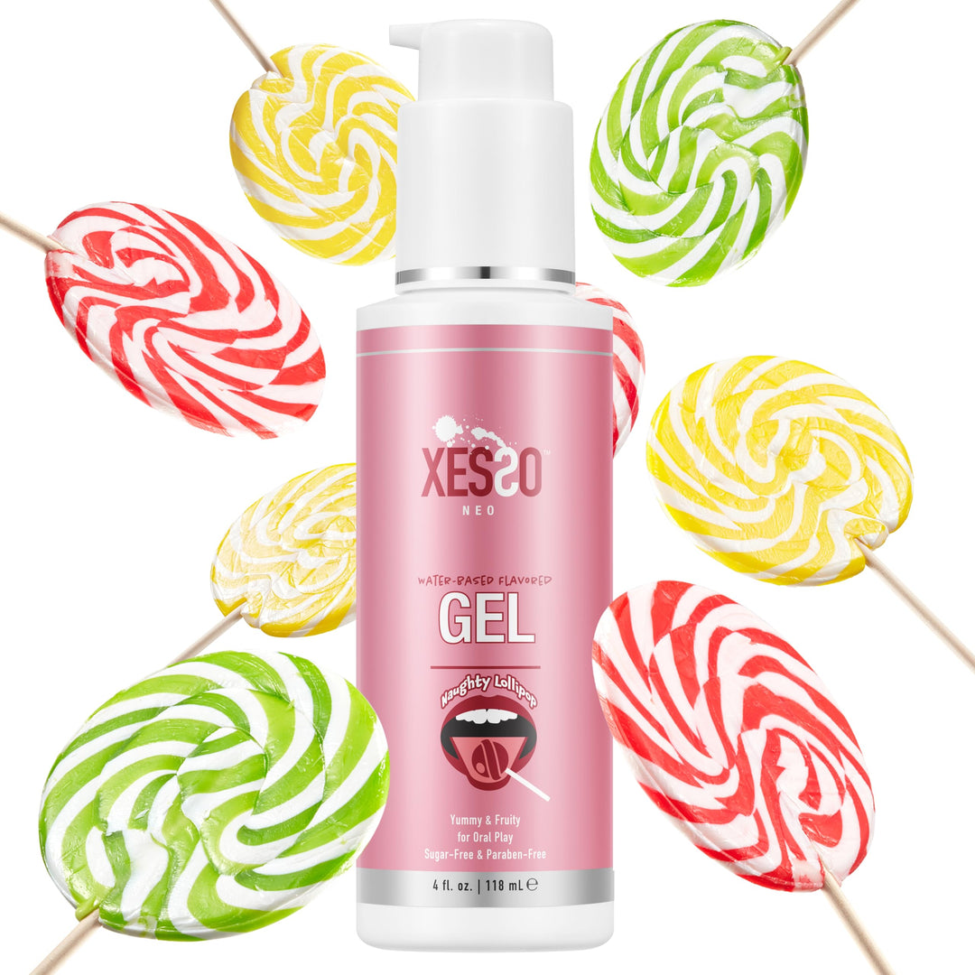 XESSO Edible Flavored Gel Lube, Fruity Lollipop, 4 fl oz